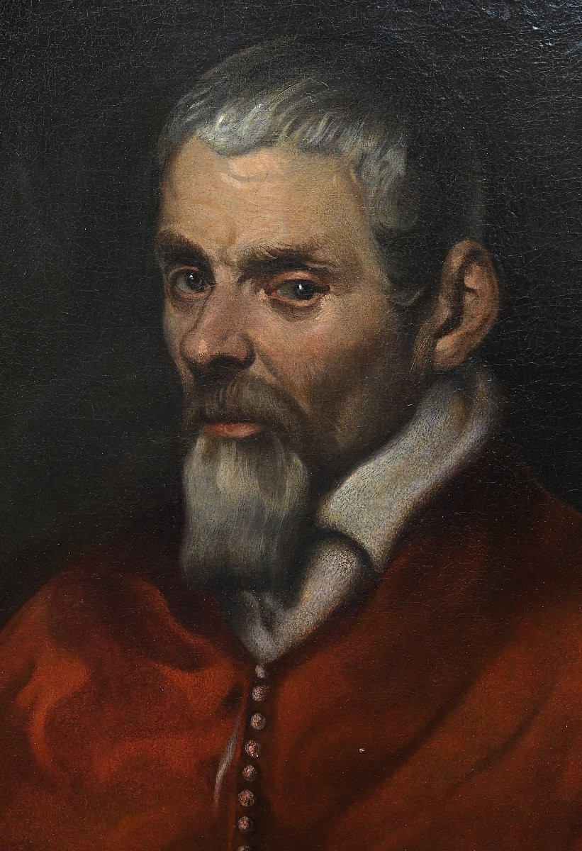Portrait Of A Cardinal - Oil On Canvas - Italy, 16th Century-photo-3